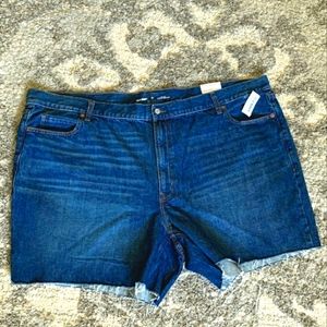 💚Old Navy Denim Jean Shorts Slouchy Straight Raw Hem Distressed Plus Size 26